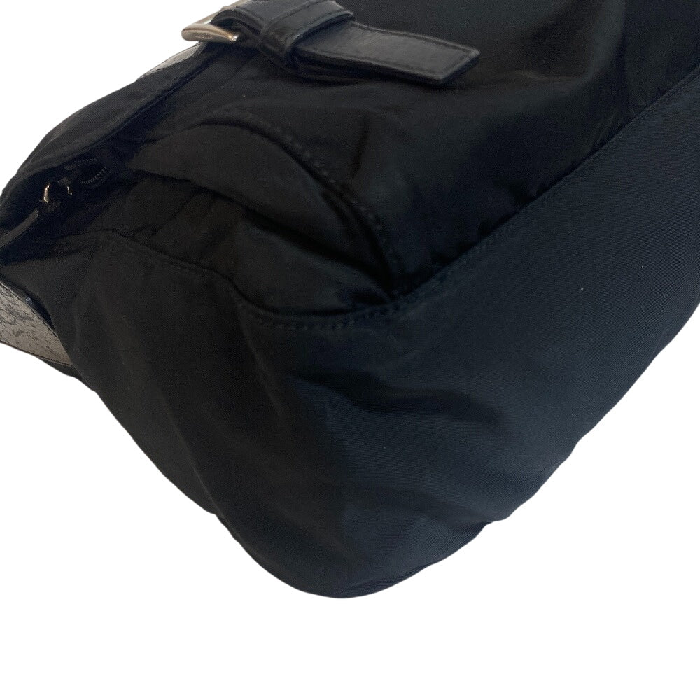 PRADA Shoulder Bag Nylon, Leather black Triangular plate