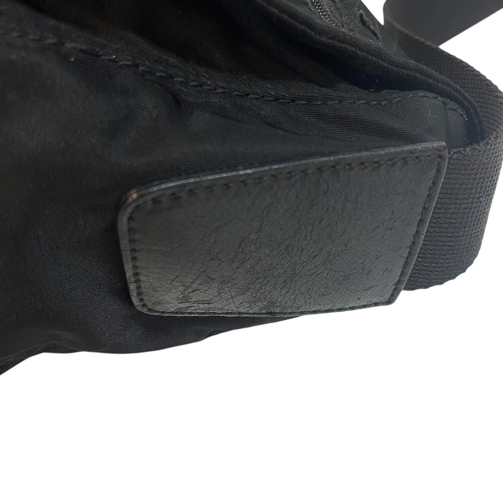 PRADA Shoulder Bag Nylon, Leather black Triangular plate