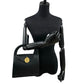 CELINE Handbag leather black Globe logo Metal Women Used Authentic