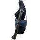 CELINE Shoulder Bag leather Navy Logo all-over pattern Women Used Authentic