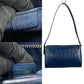 CELINE Shoulder Bag leather Navy Logo all-over pattern Women Used Authentic