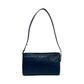 CELINE Shoulder Bag leather Navy Logo all-over pattern Women Used Authentic