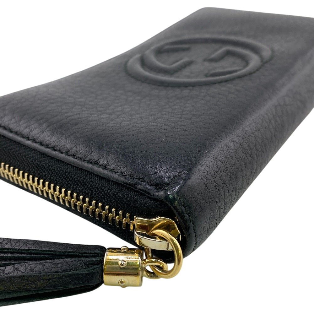 GUCCI Long Wallet Purse 282413 leather black Soho