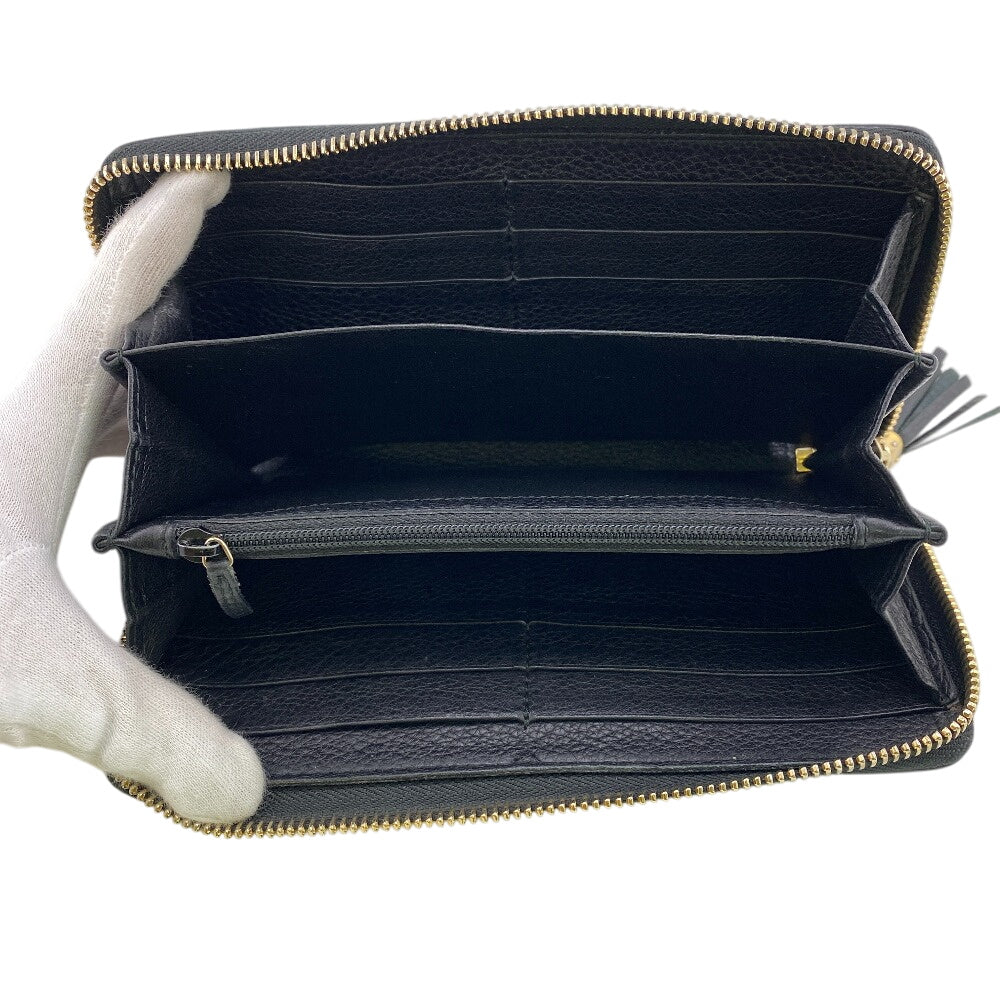 GUCCI Long Wallet Purse 282413 leather black Soho