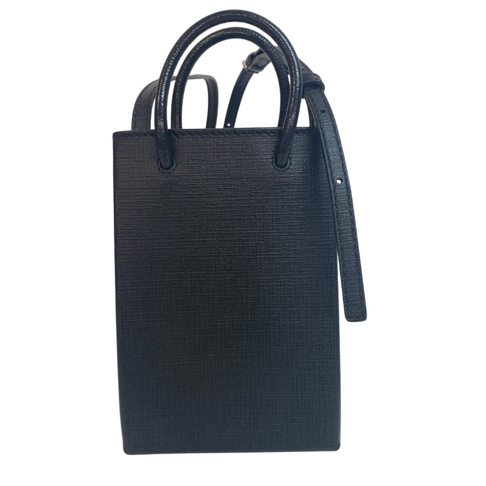 BALENCIAGA Shoulder Bag leather black Shopping phone holder