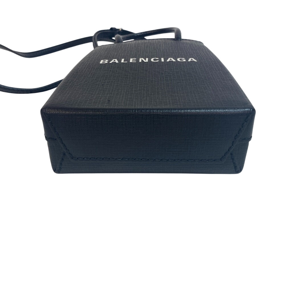 BALENCIAGA Shoulder Bag leather black Shopping phone holder