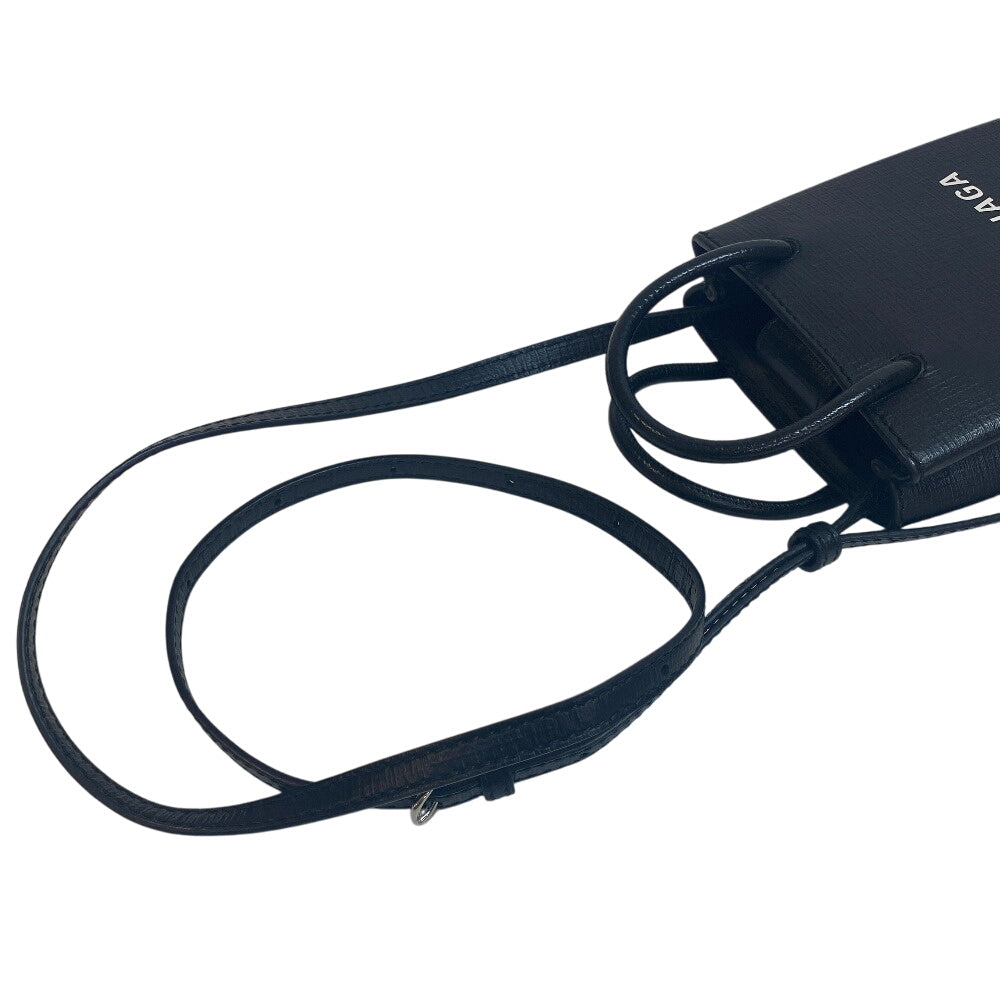 BALENCIAGA Shoulder Bag leather black Shopping phone holder
