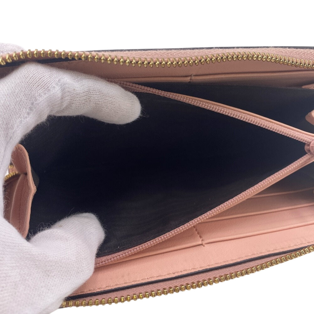 GUCCI Long Wallet Purse 453158 leather pink Nim Fair Bamboo