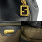 FENDI Backpack Epi Leather black FF logo Metal Women Used Authentic
