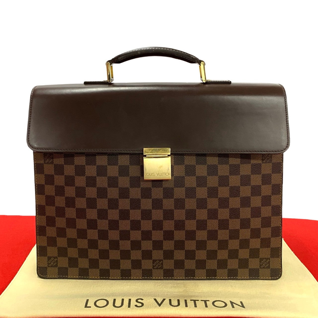 LOUIS VUITTON Business bag N53315 Leather, PVC Brown Damier Altona GM mens Used Authentic