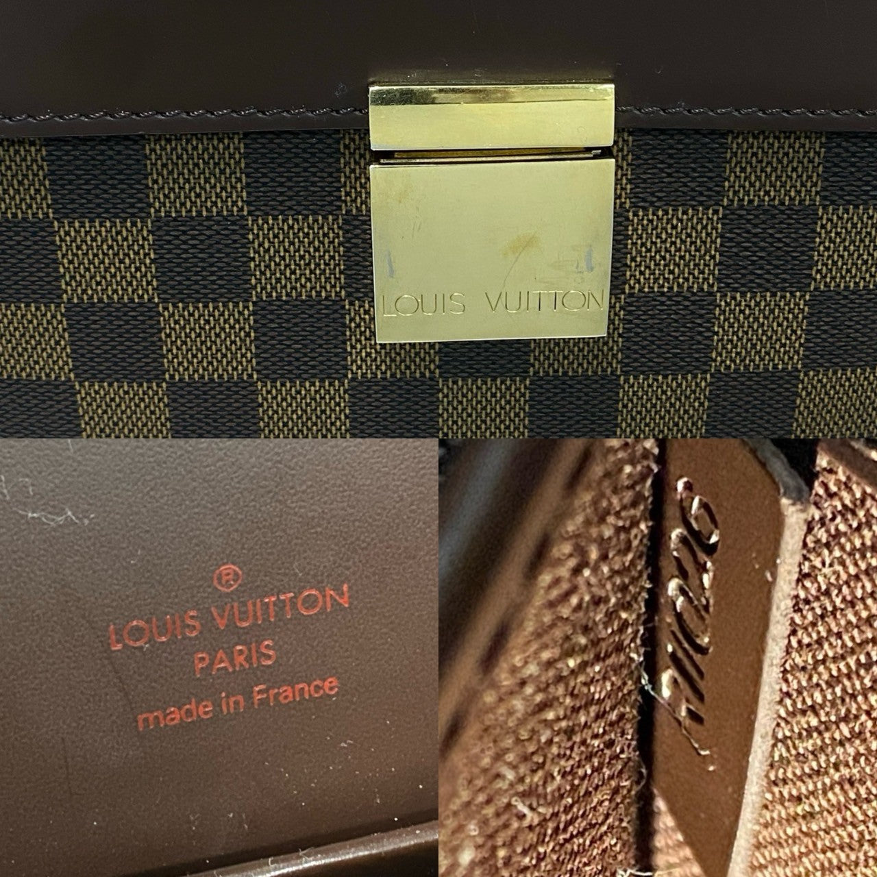 LOUIS VUITTON Business bag N53315 Leather, PVC Brown Damier Altona GM mens Used Authentic