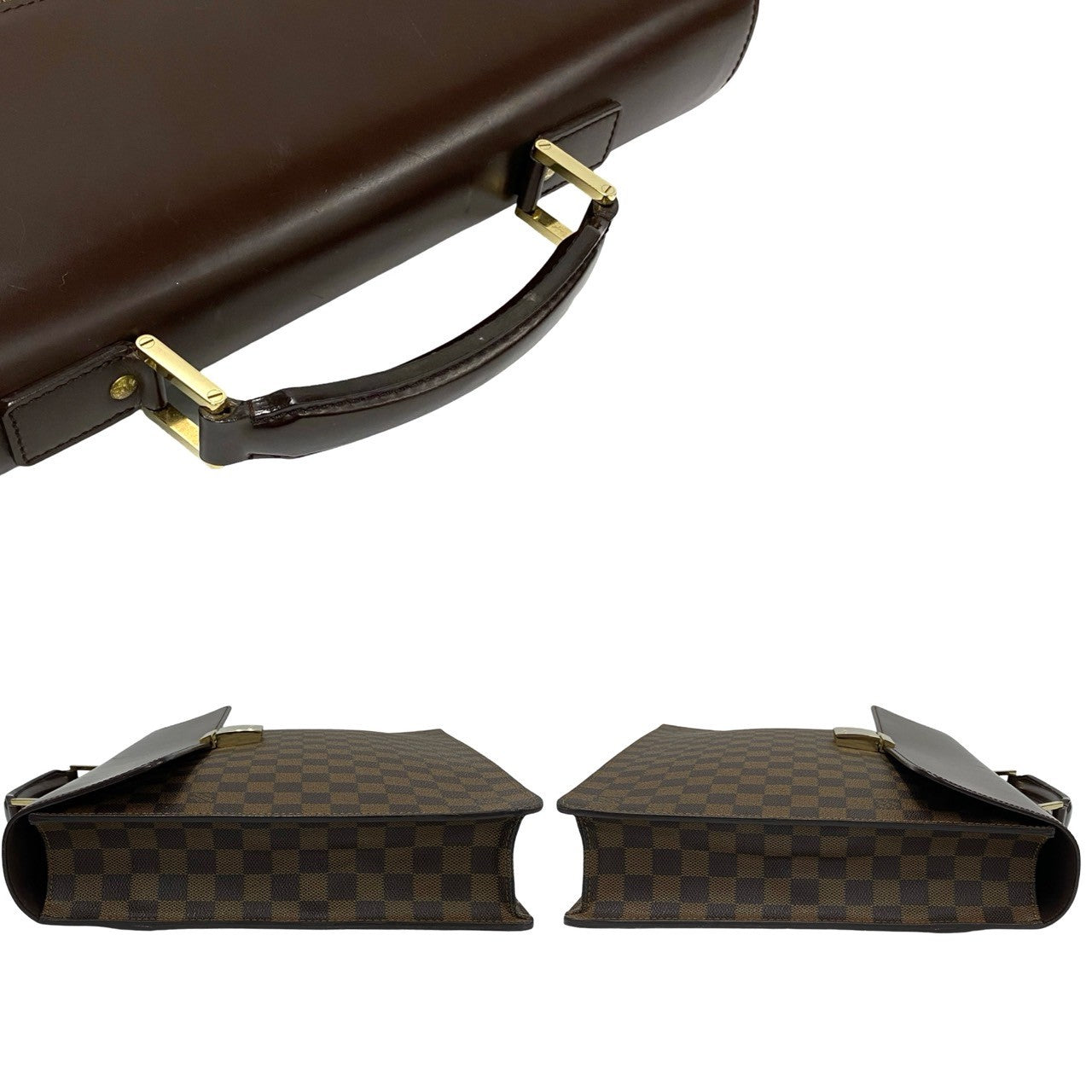LOUIS VUITTON Business bag N53315 Leather, PVC Brown Damier Altona GM mens Used Authentic