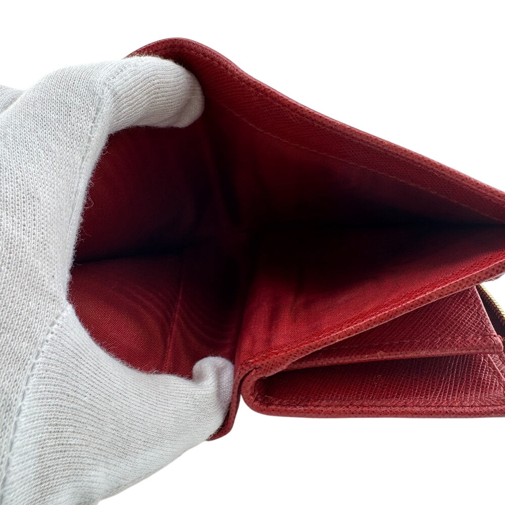 PRADA Bifold Wallet 1ML018 leather Red