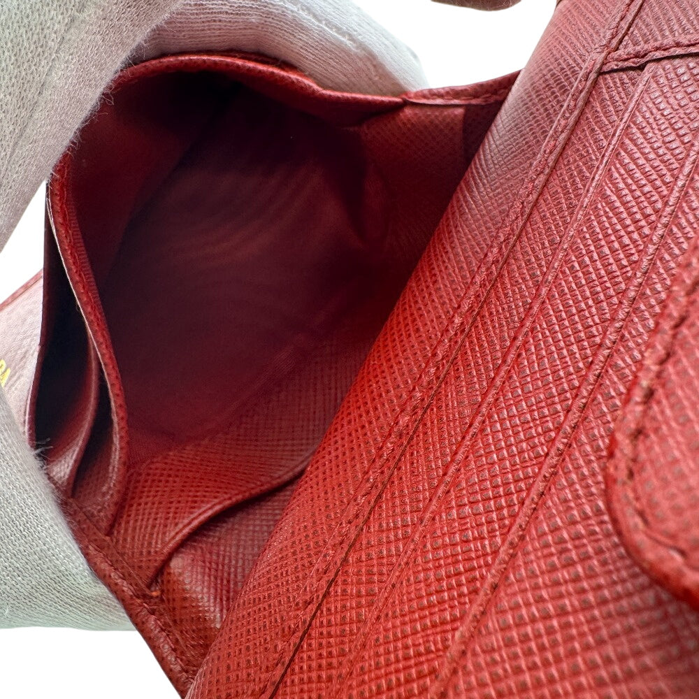 PRADA Bifold Wallet 1ML018 leather Red