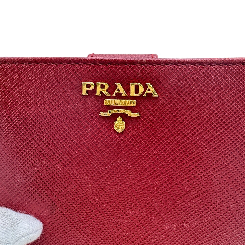 PRADA Bifold Wallet 1ML018 leather Red