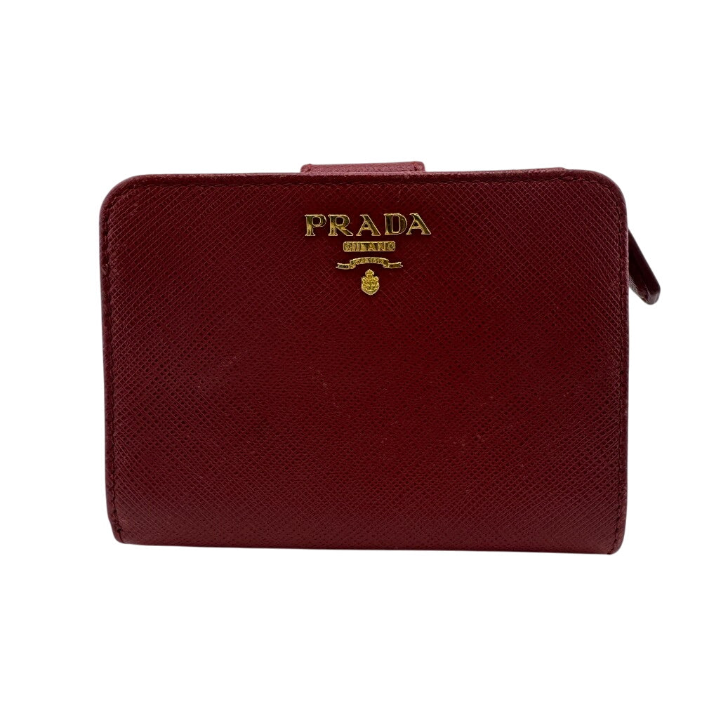 PRADA Bifold Wallet 1ML018 leather Red