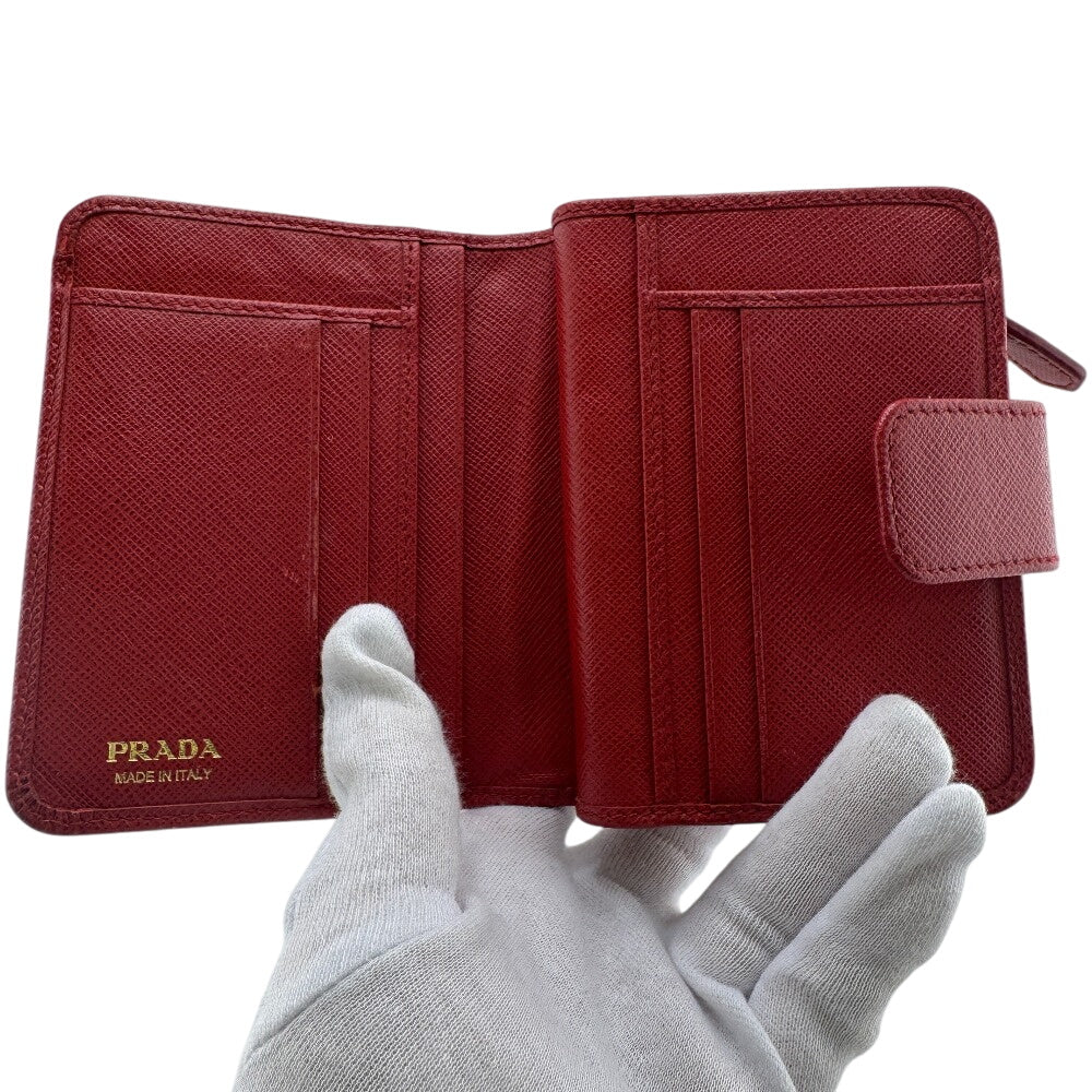 PRADA Bifold Wallet 1ML018 leather Red