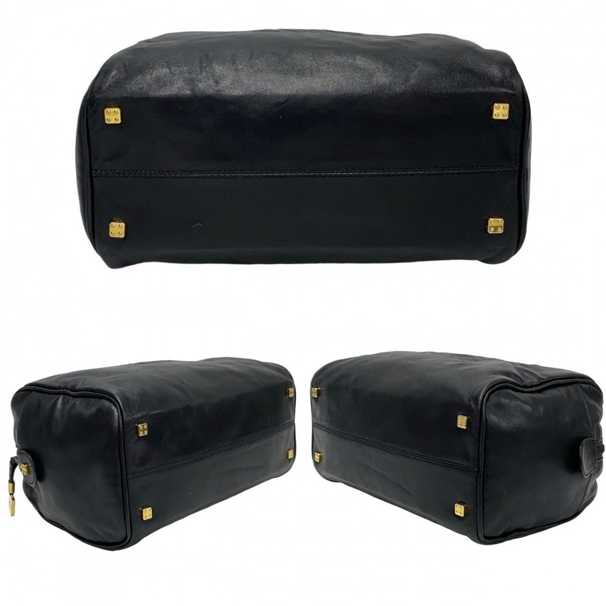LOEWE Handbag leather black Anagram logo Women Used Authentic
