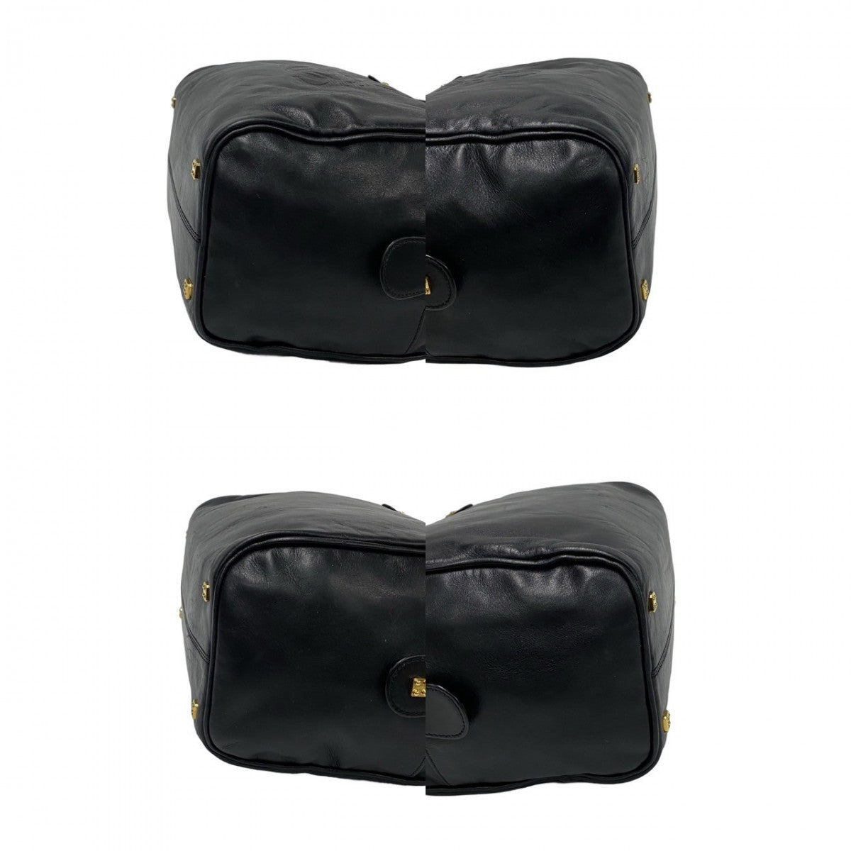 LOEWE Handbag leather black Anagram logo Women Used Authentic