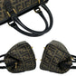FENDI Handbag Leather, PVC black Zucca FF Pattern Women Used Authentic