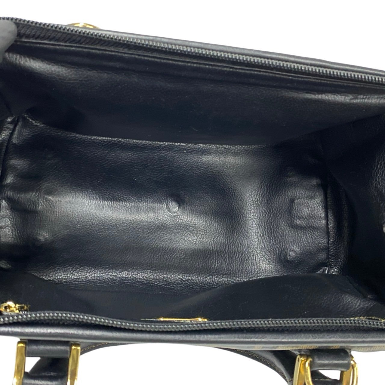 FENDI Handbag Leather, PVC black Zucca FF Pattern Women Used Authentic