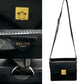 CELINE Shoulder Bag Calfskin, Leather black logo ringMetal Women Used Authentic
