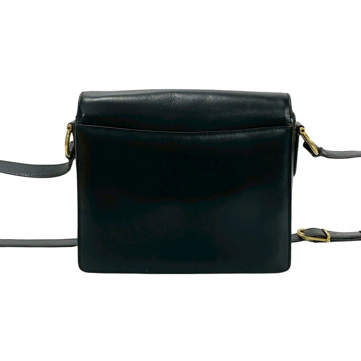 CELINE Shoulder Bag Calfskin, Leather black logo ringMetal Women Used Authentic