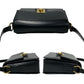 CELINE Shoulder Bag Calfskin, Leather black logo ringMetal Women Used Authentic