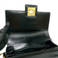 CELINE Shoulder Bag Calfskin, Leather black logo ringMetal Women Used Authentic