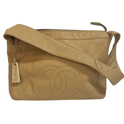 CHANEL Shoulder Bag lambskin beige COCO Mark