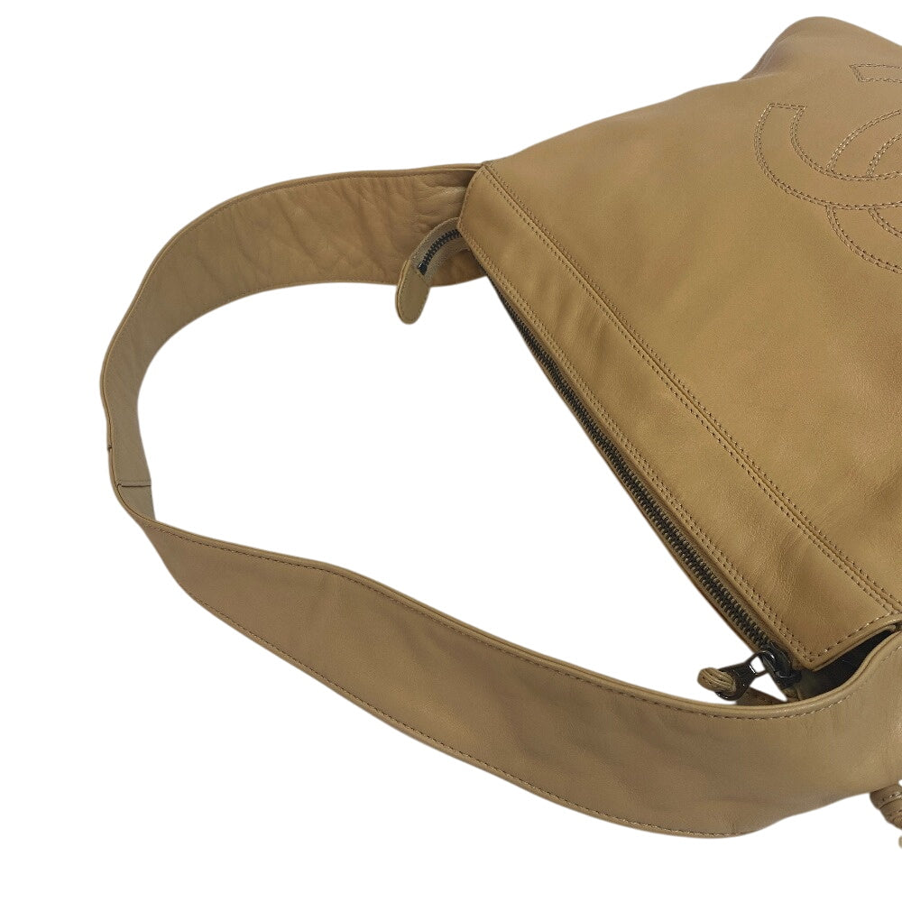 CHANEL Shoulder Bag lambskin beige COCO Mark