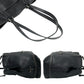 PRADA Tote Bag leather black Triangle Logo Plate Metal Women Used Authentic
