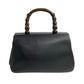 GUCCI Handbag leather black Bamboo Women Used Authentic