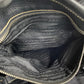 PRADA Tote Bag leather black PRADA logo Metal Women Used Authentic