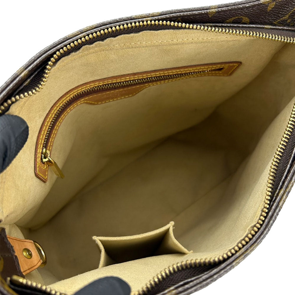 LOUIS VUITTON Shoulder Bag M51145 Monogram, Tanned Leather Brown LoopingGM Women Used Authentic