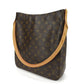 LOUIS VUITTON Shoulder Bag M51145 Monogram, Tanned Leather Brown LoopingGM Women Used Authentic