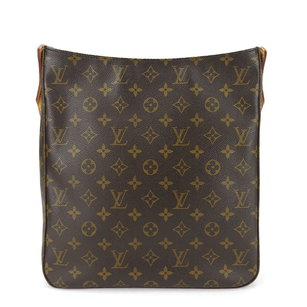 LOUIS VUITTON Shoulder Bag M51145 Monogram, Tanned Leather Brown LoopingGM Women Used Authentic