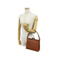 GUCCI Handbag leather Brown Turn lock Bamboo Women Used Authentic