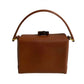 GUCCI Handbag leather Brown Turn lock Bamboo Women Used Authentic