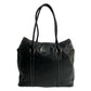 PRADA Tote Bag leather black logo turn lock Metal Women Used Authentic