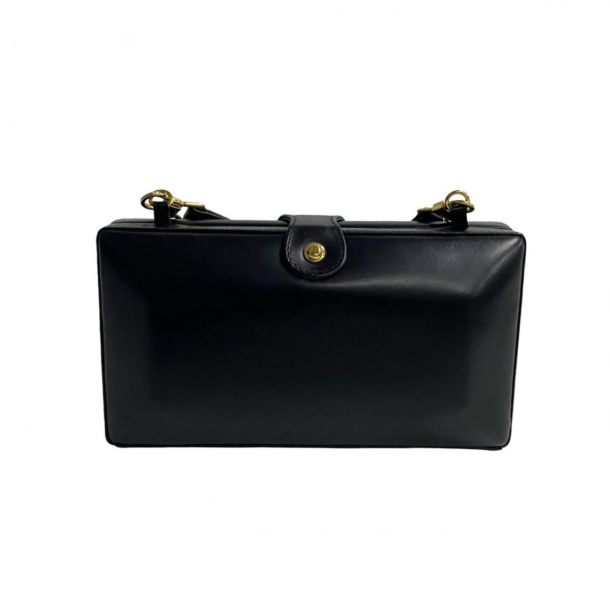 GUCCI Shoulder Bag leather black GG logo Metal Old Gucci Women Used Authentic