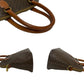 CELINE Handbag leather Brown Macadam Blason TriomphePattern Women Used Authentic