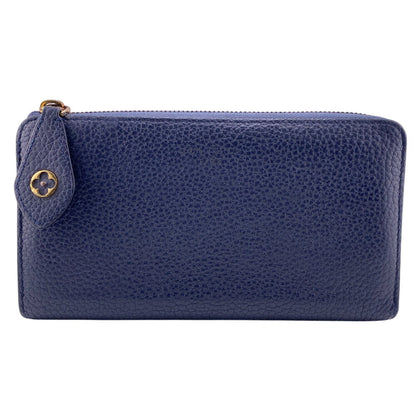 LOUIS VUITTON Long Wallet Purse M68582 Taurillon Clemence Blue Marine Portefeuille comet
