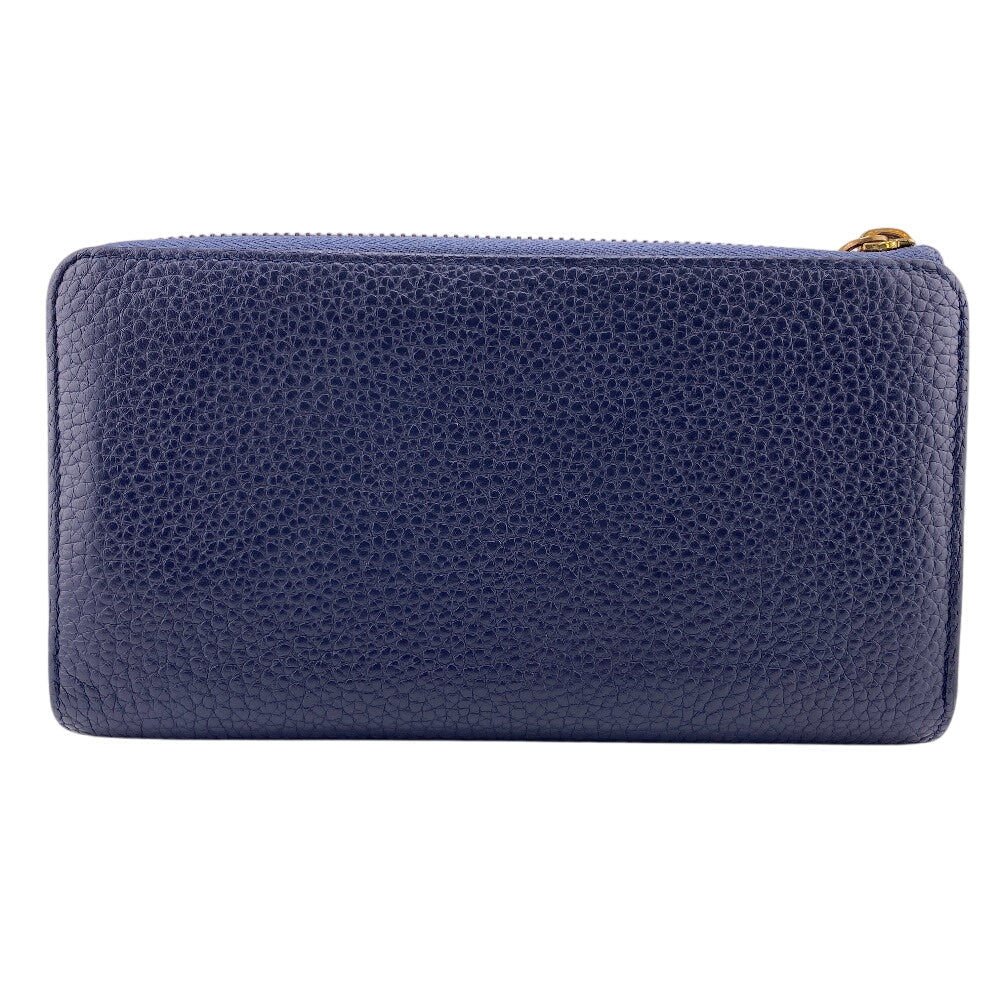 LOUIS VUITTON Long Wallet Purse M68582 Taurillon Clemence Blue Marine Portefeuille comet