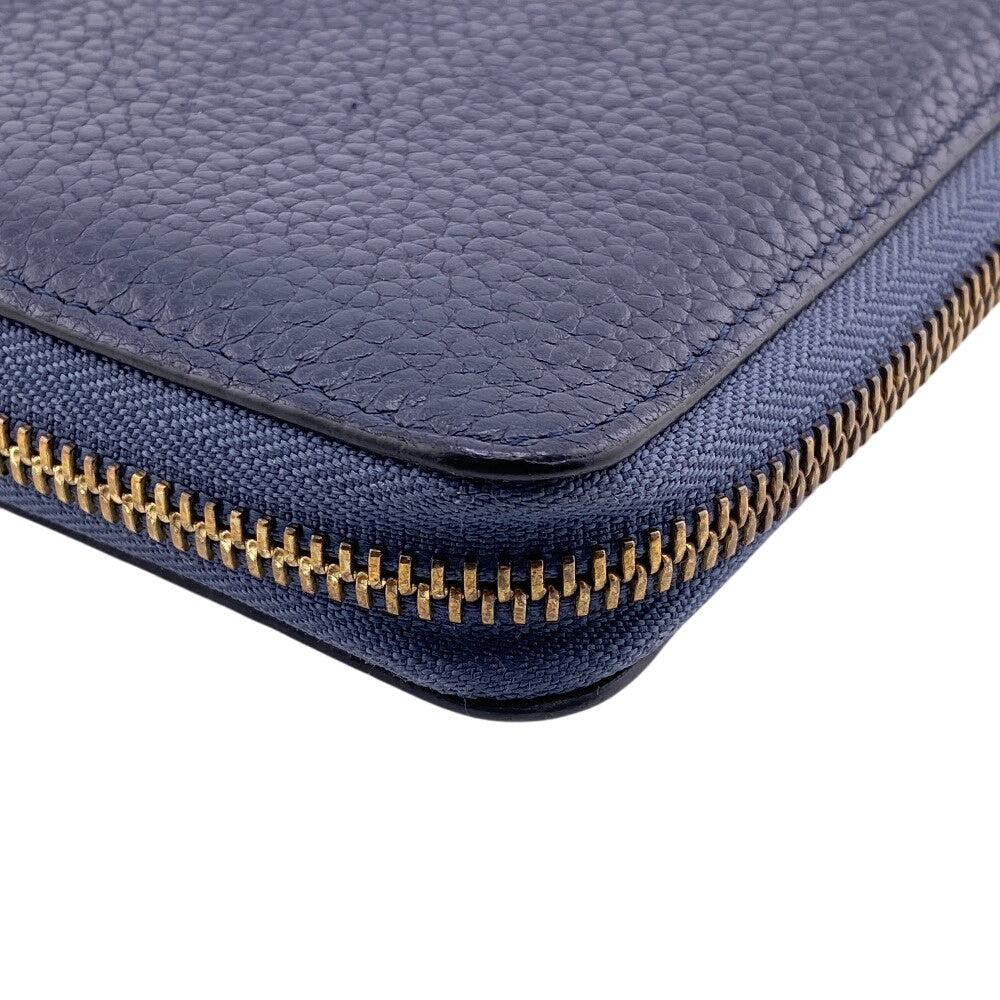 LOUIS VUITTON Long Wallet Purse M68582 Taurillon Clemence Blue Marine Portefeuille comet
