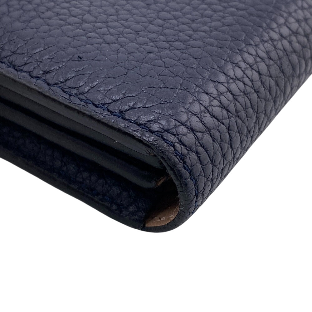 LOUIS VUITTON Long Wallet Purse M68582 Taurillon Clemence Blue Marine Portefeuille comet