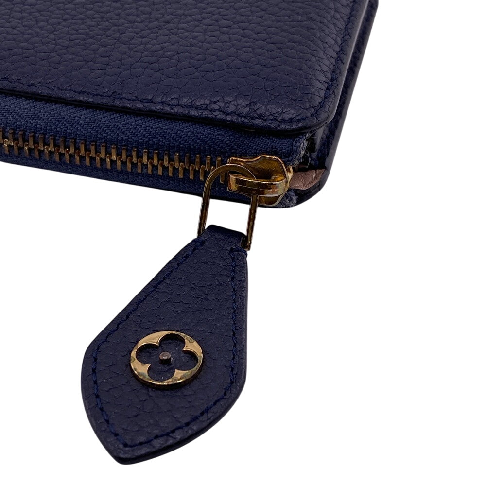 LOUIS VUITTON Long Wallet Purse M68582 Taurillon Clemence Blue Marine Portefeuille comet