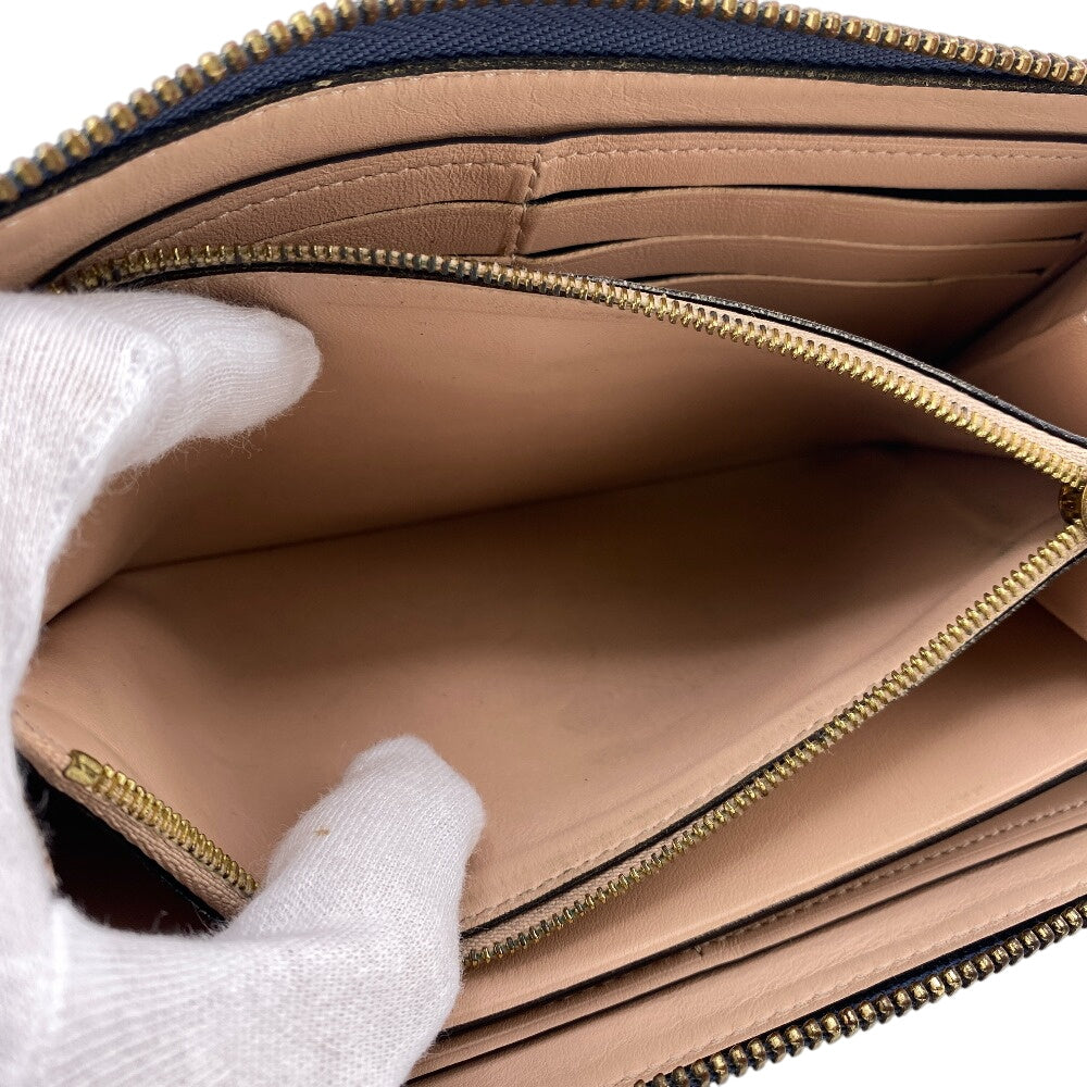 LOUIS VUITTON Long Wallet Purse M68582 Taurillon Clemence Blue Marine Portefeuille comet