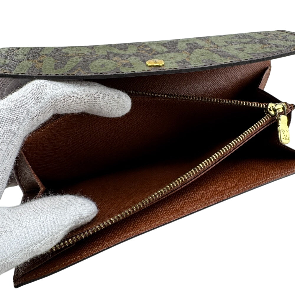 LOUIS VUITTON Long Wallet Purse M92188 Monogram canvas, coated canvas Brown Monogram Graffiti Pochette Porte Monnaie Credit