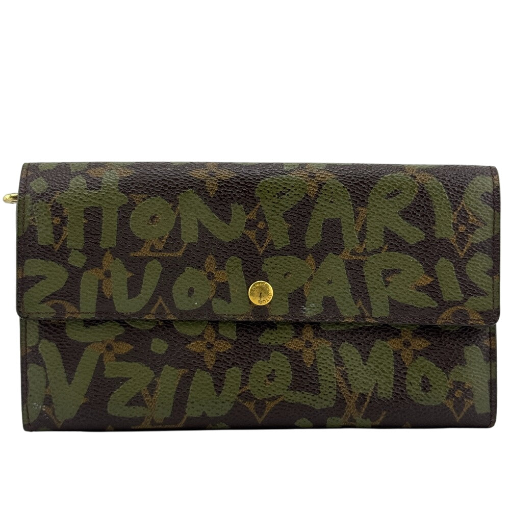 LOUIS VUITTON Long Wallet Purse M92188 Monogram canvas, coated canvas Brown Monogram Graffiti Pochette Porte Monnaie Credit